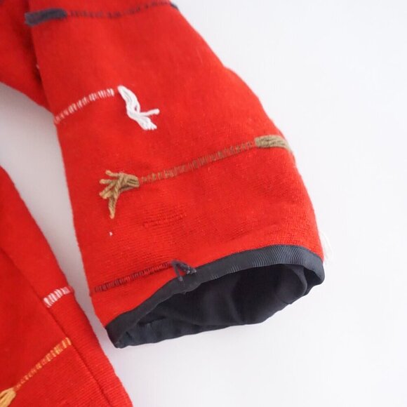 Vintage Indigo Moon Red 100% Cotton Beaded Embroidered Button Up Jacket M - Picture 3 of 13